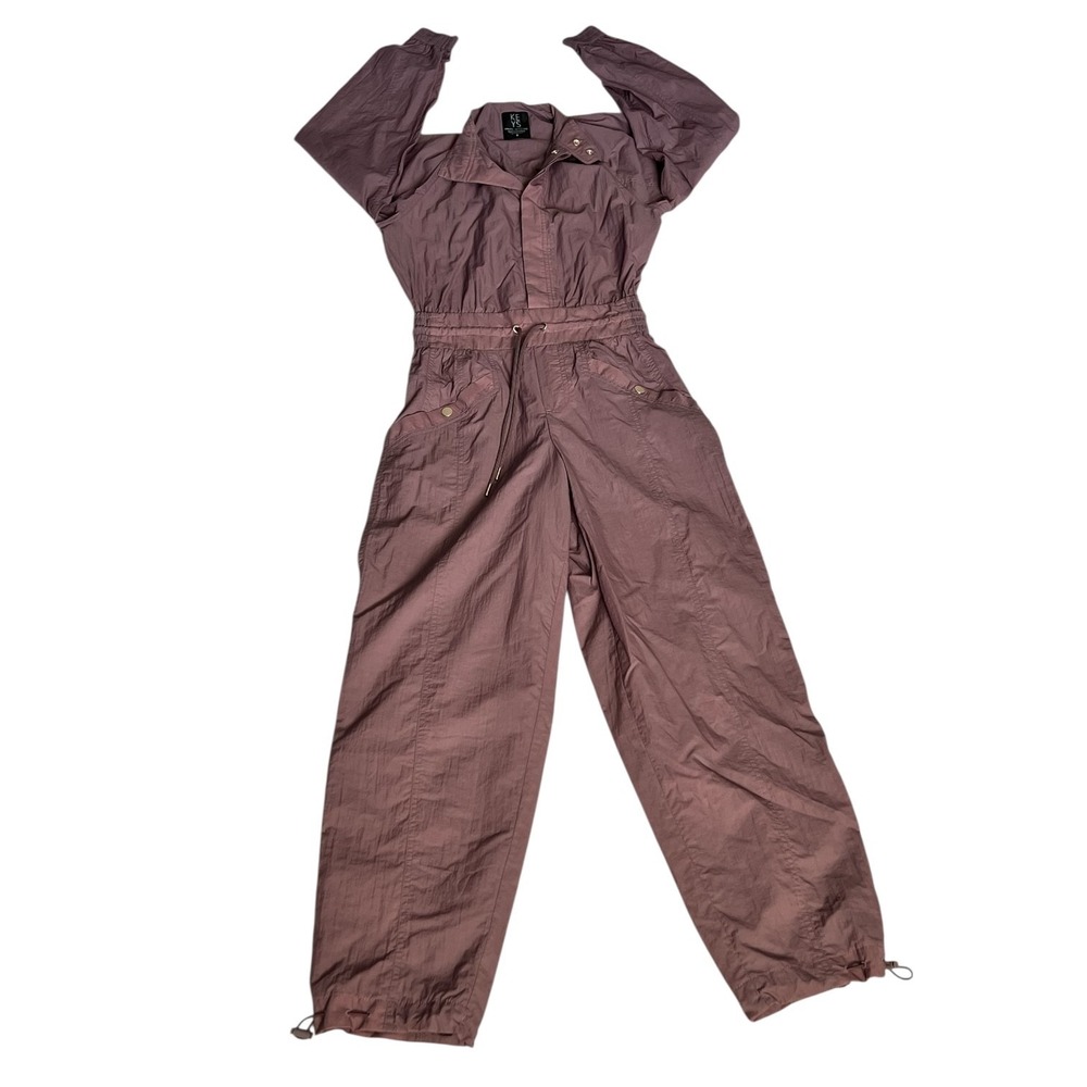 Athleta x‎ Alicia Keys Utility Jumpsuit Nylon Open Back Mauve Parachute Womens 0 - Picture 14 of 16